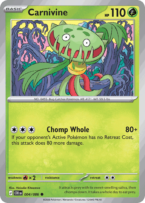 Carnivine Pokémon TCG card art