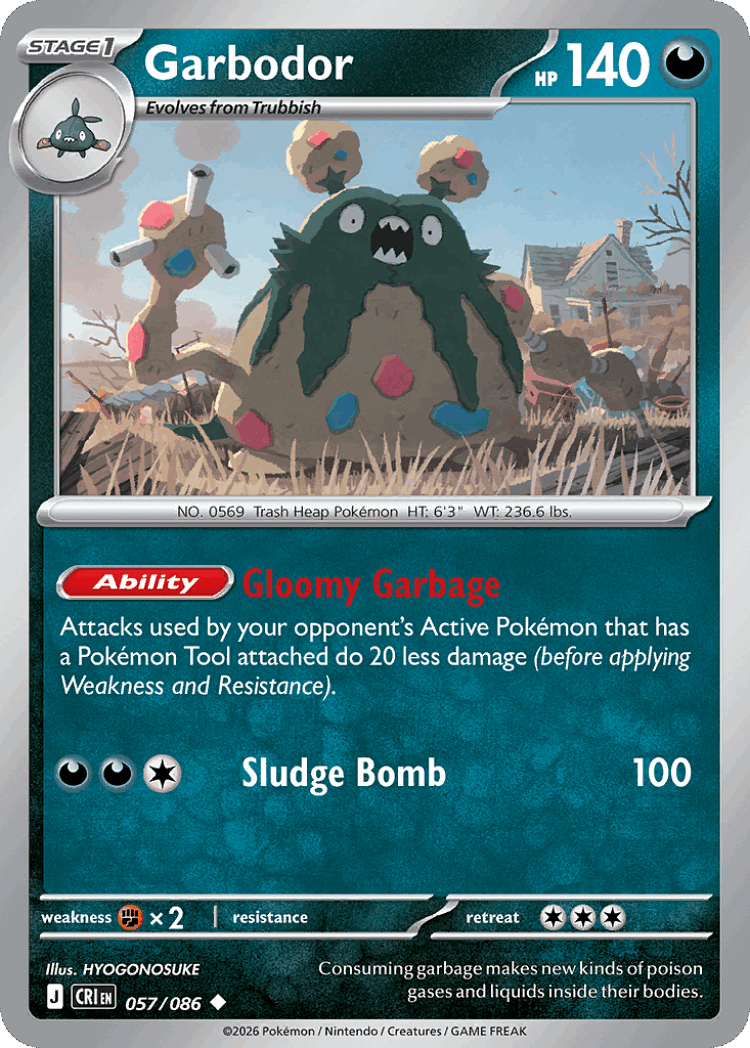 Garbodor #57 from Chaos Rising - Uncommon - Illustrated by HYOGONOSUKE