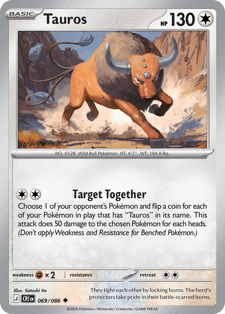 Tauros #69 from Chaos Rising - Uncommon - Illustrated by Satoshi Ito