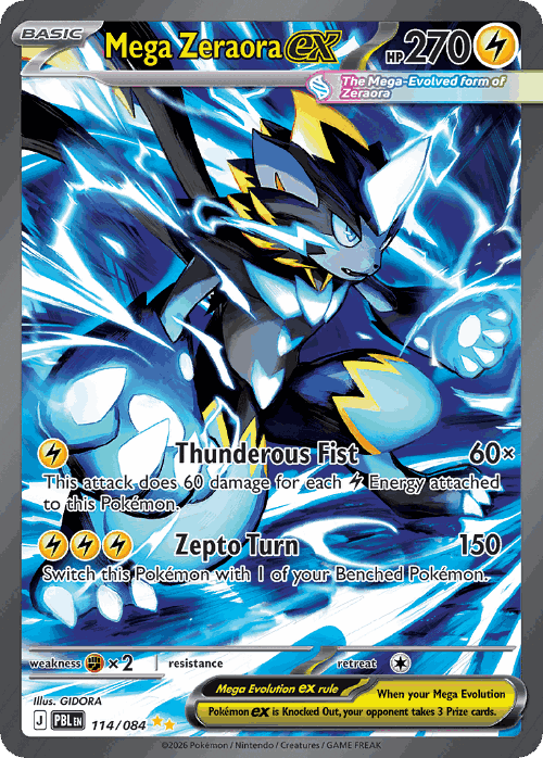 Mega Zeraora ex #114 from Pitch Black - Special Illustration Rare - Illustrated by GIDORA
