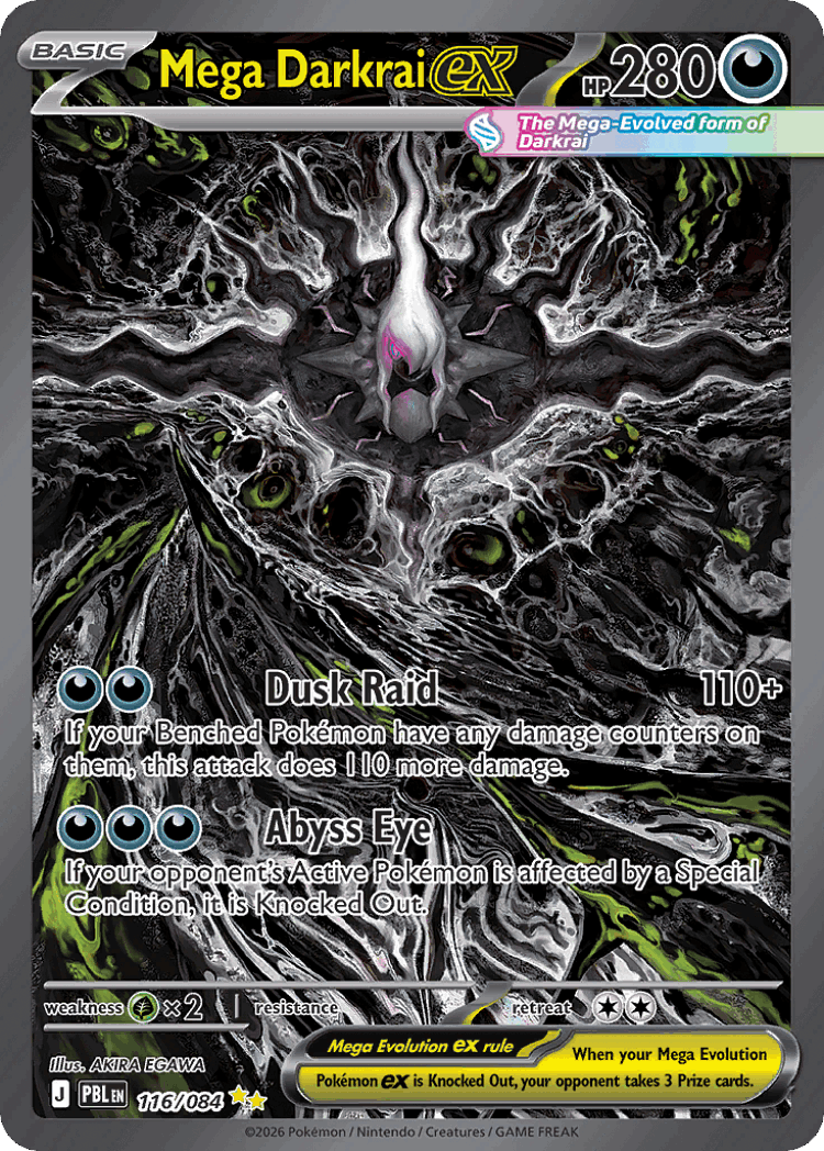Mega Darkrai ex #116 from Pitch Black - Special Illustration Rare - Illustrated by AKIRA EGAWA