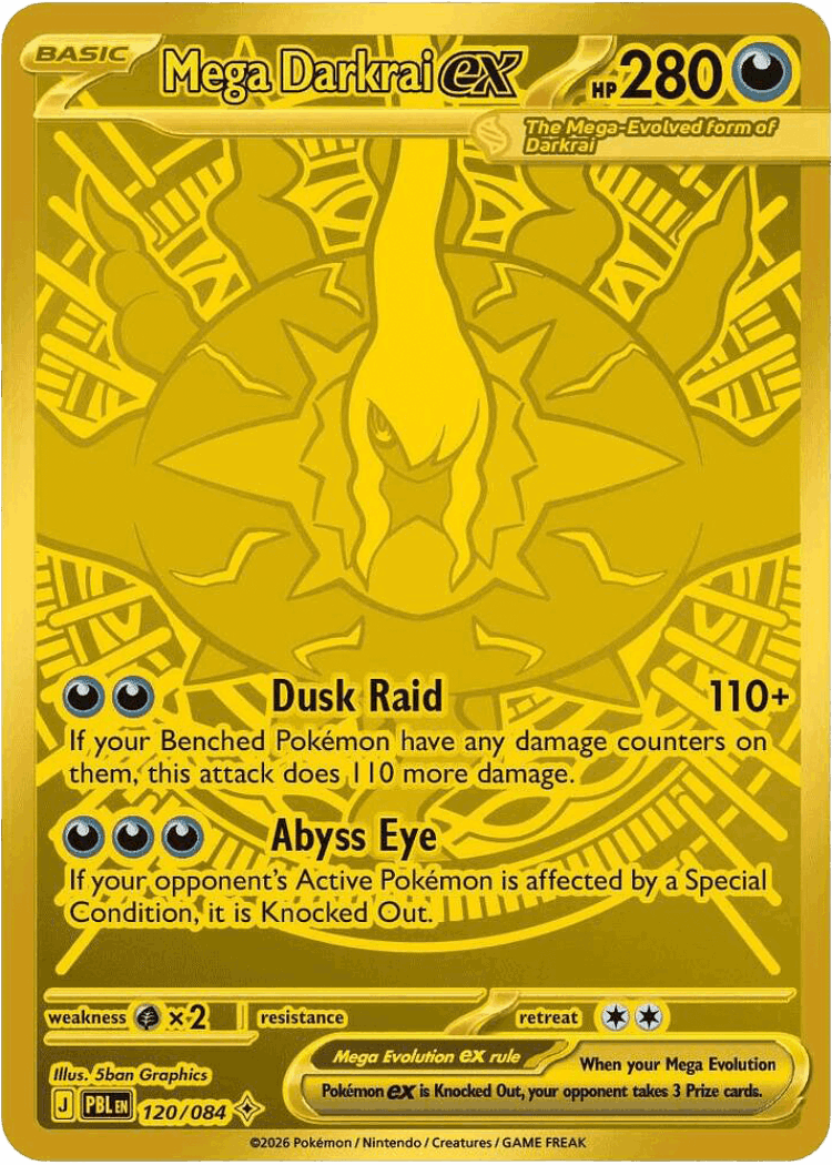 Mega Darkrai ex #120 from Pitch Black - Mega Hyper Rare - Illustrated by 5ban Graphics