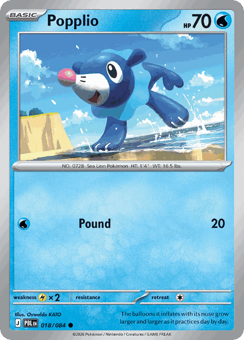 Popplio #18 from Pitch Black - Common - Illustrated by Oswaldo KATO