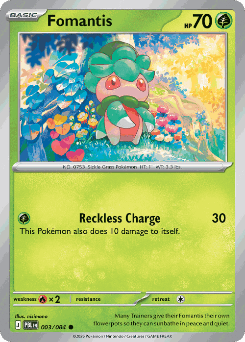 Fomantis Pokémon TCG card art