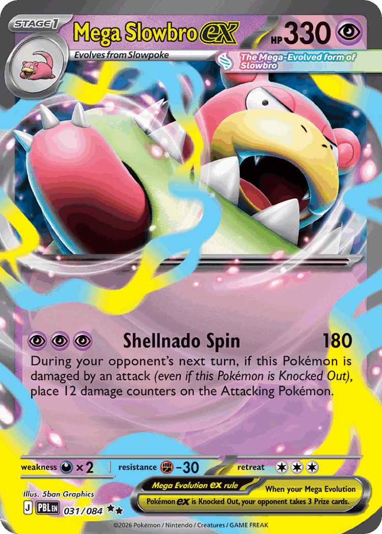 Mega Slowbro ex #31 from Pitch Black - Double Rare - Illustrated by 5ban Graphics