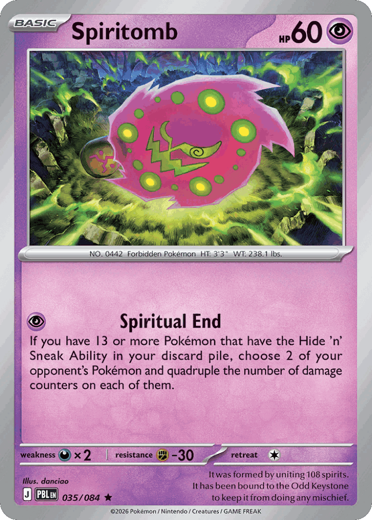 Spiritomb #35 from Pitch Black - Rare - Illustrated by danciao