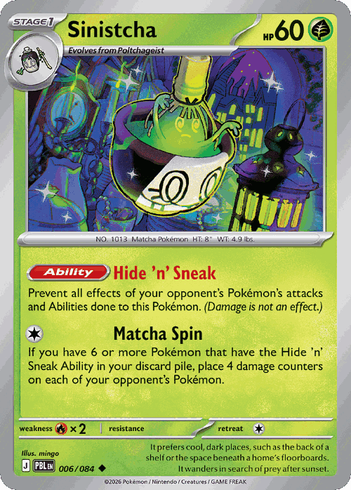 Sinistcha Pokémon TCG card art