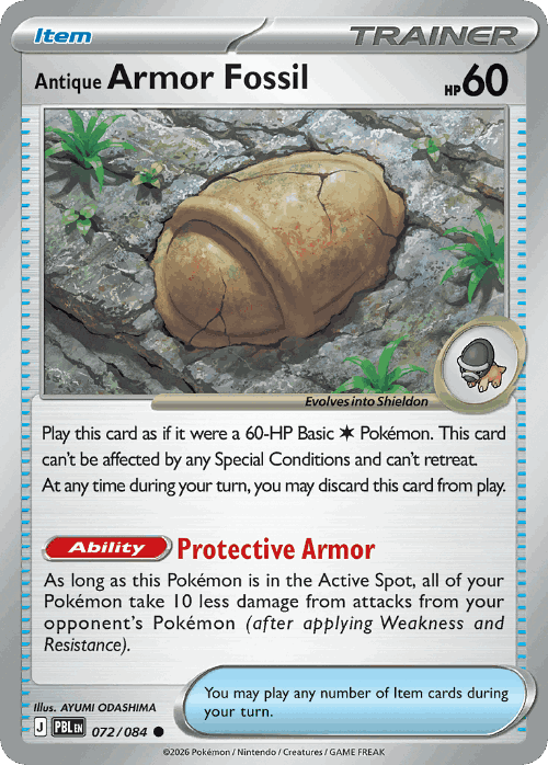 Antique Armor Fossil #72 from Pitch Black - Common - Illustrated by AYUMI ODASHIMA