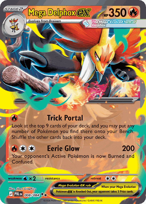 Mega Delphox ex Pokémon TCG card art