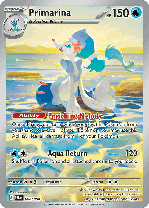 Primarina #88 from Pitch Black - Illustration Rare - Illustrated by satoma
