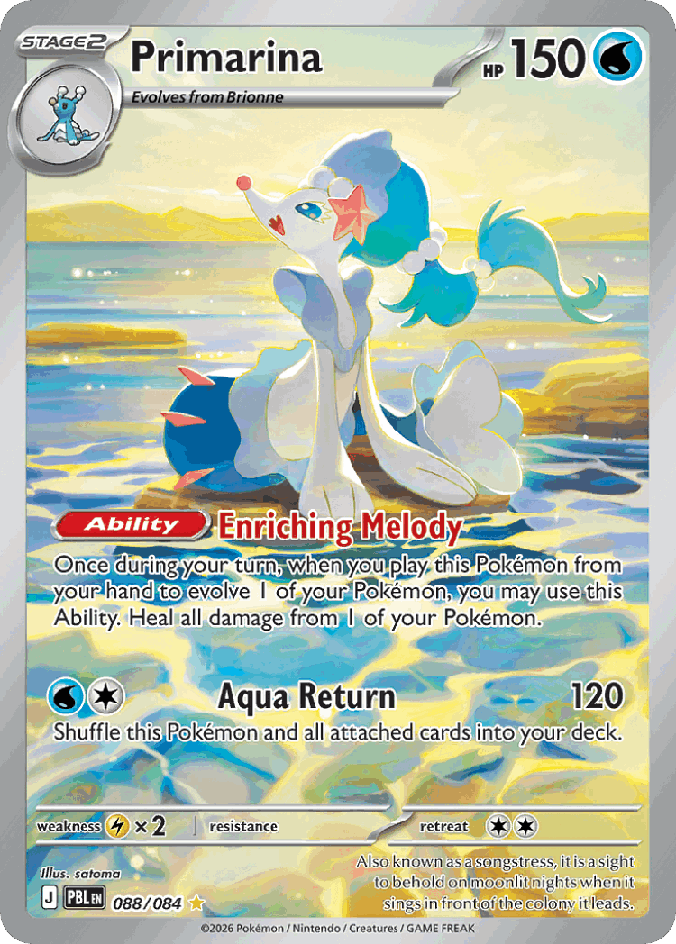 Primarina #88 from Pitch Black - Illustration Rare - Illustrated by satoma