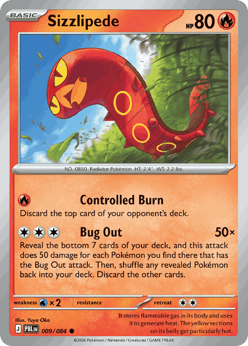 Sizzlipede Pokémon TCG card art