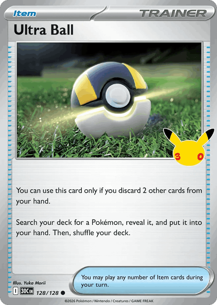 Ultra Ball #128 from 30th Celebration - Common - Illustrated by Yuka Morii