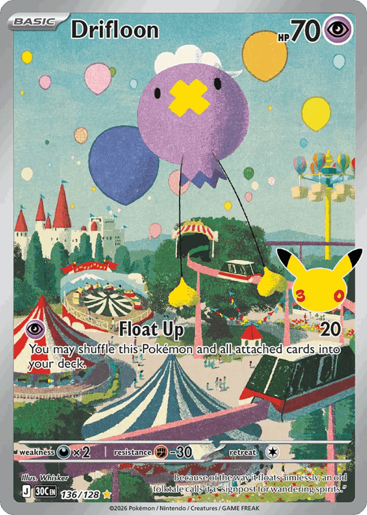 Drifloon #136 from 30th Celebration - Illustration Rare - Illustrated by Whisker