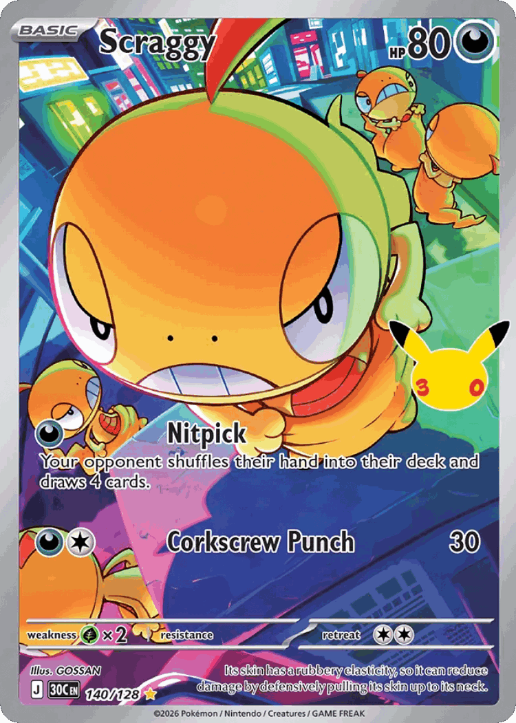 Scraggy #140 from 30th Celebration - Illustration Rare - Illustrated by GOSSAN