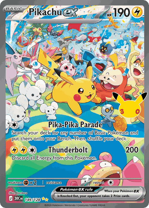 Pikachu ex 149, 30th Celebration