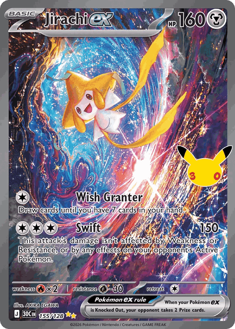 Jirachi ex #155 from 30th Celebration - Special Illustration Rare - Illustrated by AKIRA EGAWA