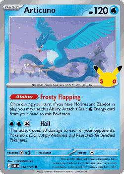 Articuno Pokémon TCG card art