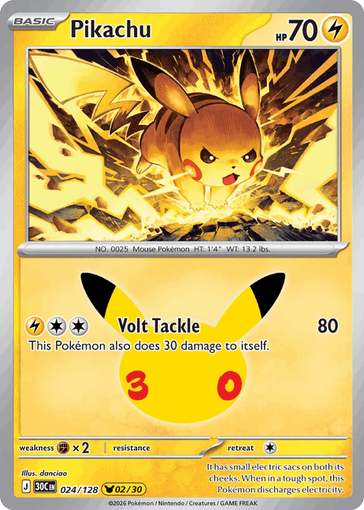 Pikachu #24 from 30th Celebration - Pikachu Rare - Illustrated by danciao