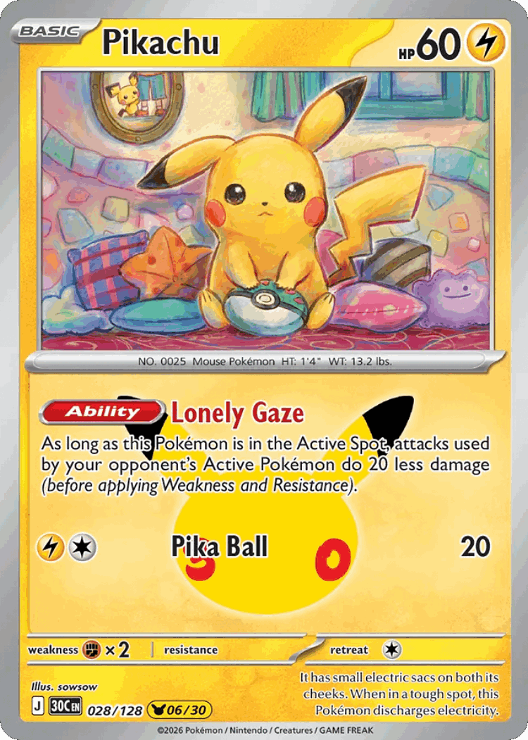 Pikachu #28 from 30th Celebration - Pikachu Rare - Illustrated by sowsow