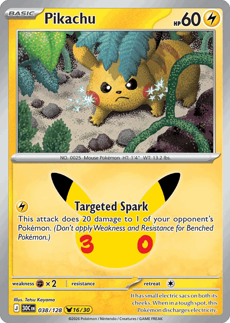 Pikachu #38 from 30th Celebration - Pikachu Rare - Illustrated by Tetsu Kayama