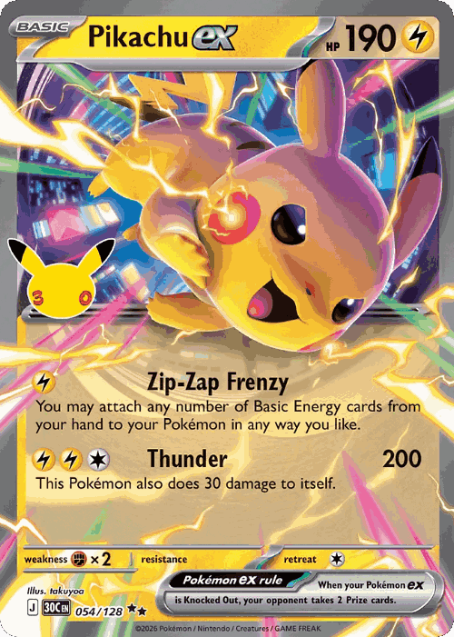 Pikachu ex 54, 30th Celebration