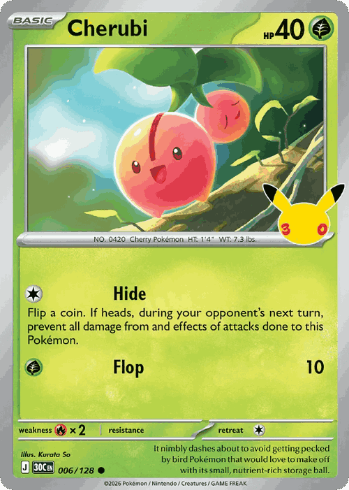 Cherubi Pokémon TCG card art