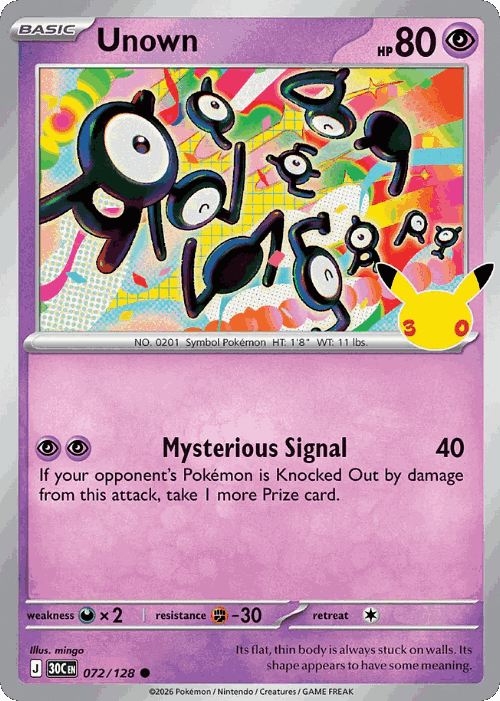 Unown 72, 30th Celebration