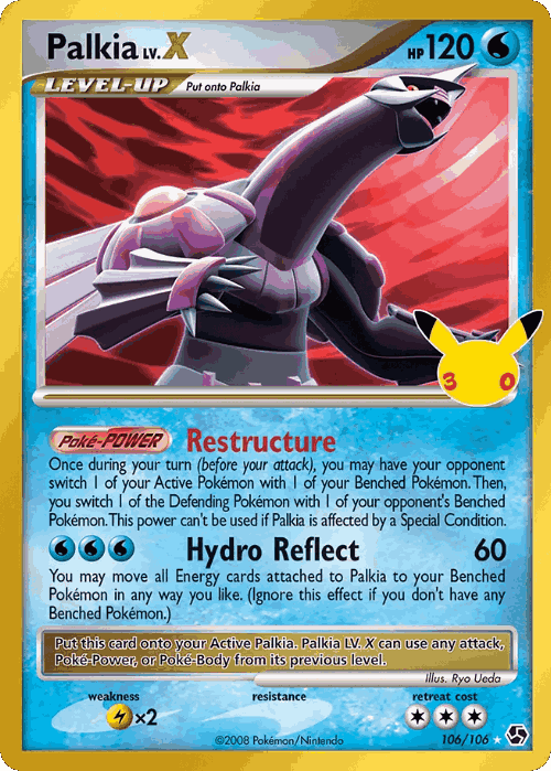 Palkia LV.X #106 from 30th Celebration: Classic Collection - Rare Holo LV.X - Illustrated by Ryo Ueda