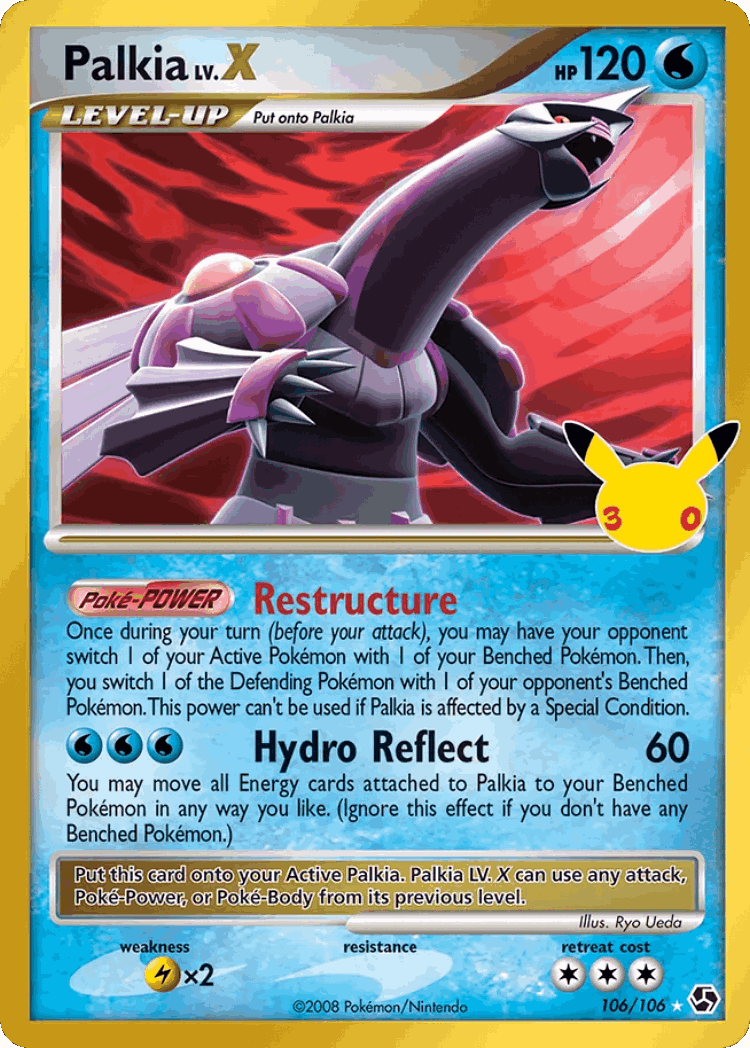 Palkia LV.X #106 from 30th Celebration: Classic Collection - Rare Holo LV.X - Illustrated by Ryo Ueda