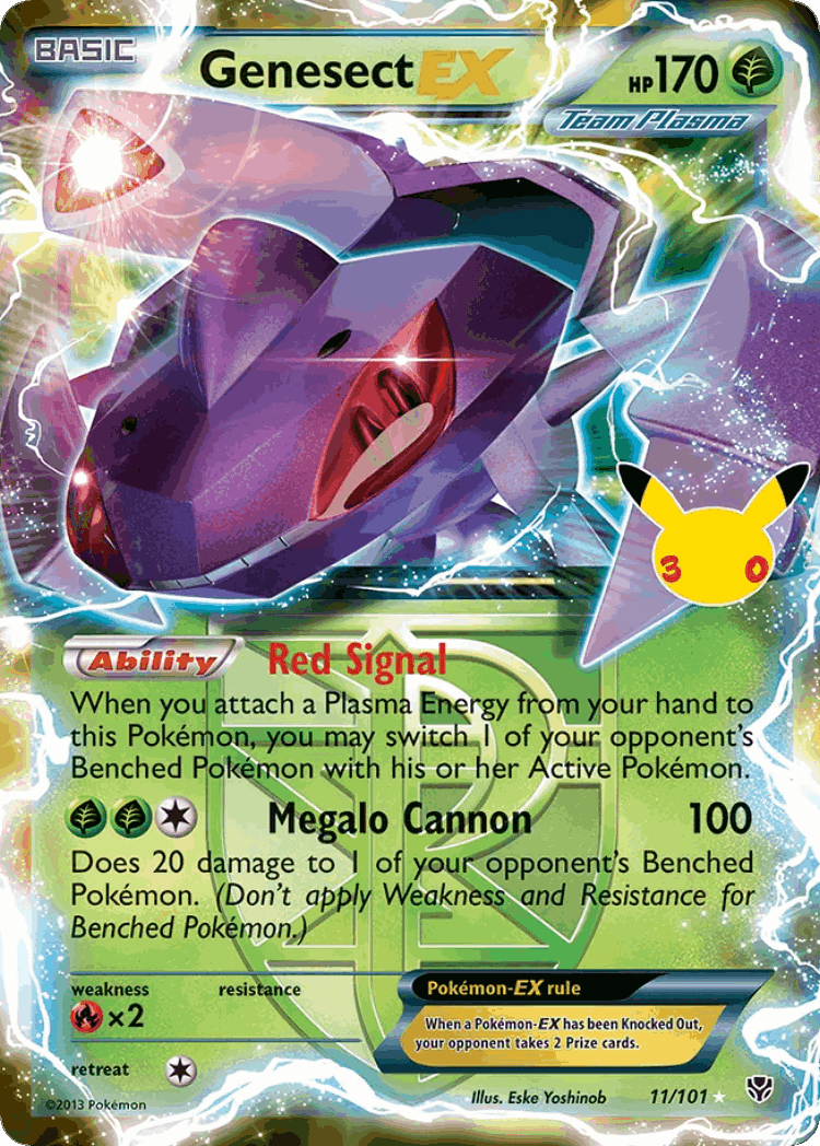 Genesect-EX #11 from 30th Celebration: Classic Collection - Rare Holo EX - Illustrated by Eske Yoshinob