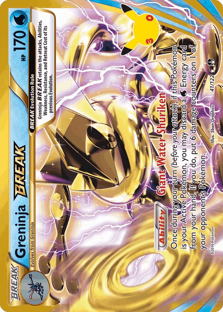 Greninja BREAK #41 from 30th Celebration: Classic Collection - Rare BREAK - Illustrated by 5ban Graphics