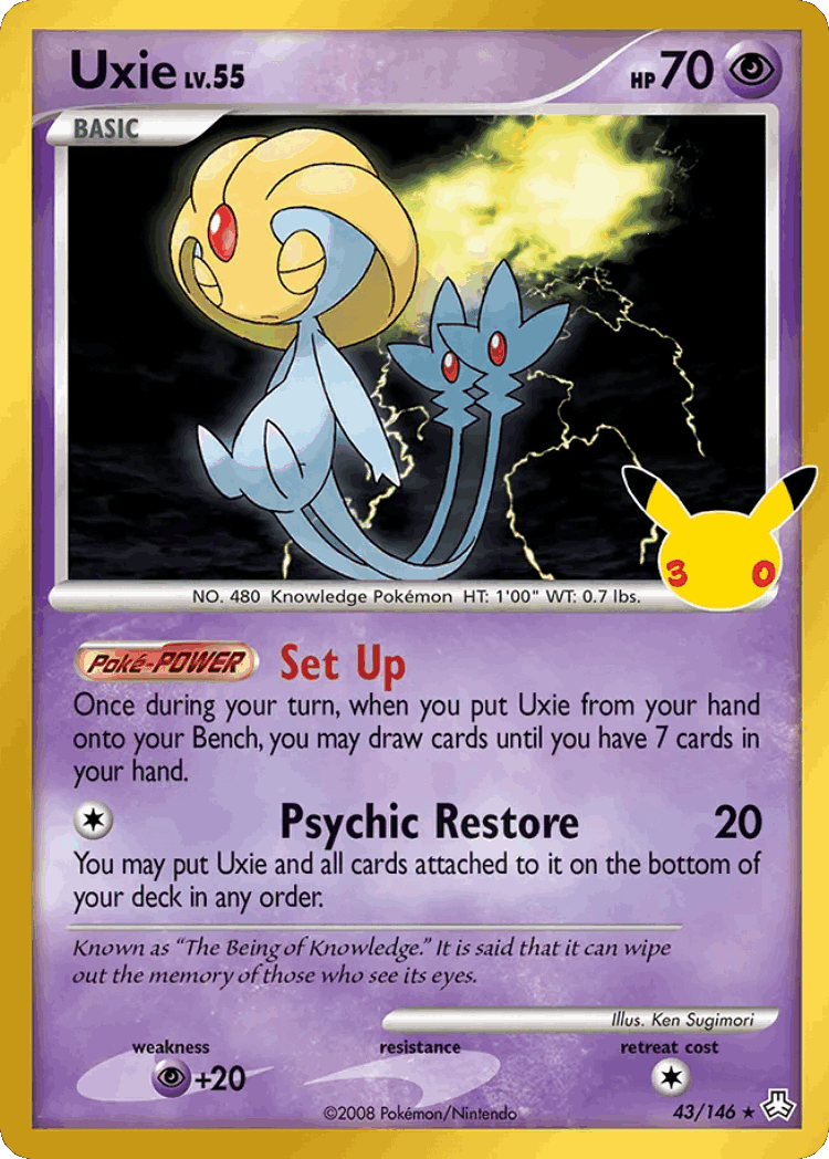 Uxie #43 from 30th Celebration: Classic Collection - Rare - Illustrated by Ken Sugimori