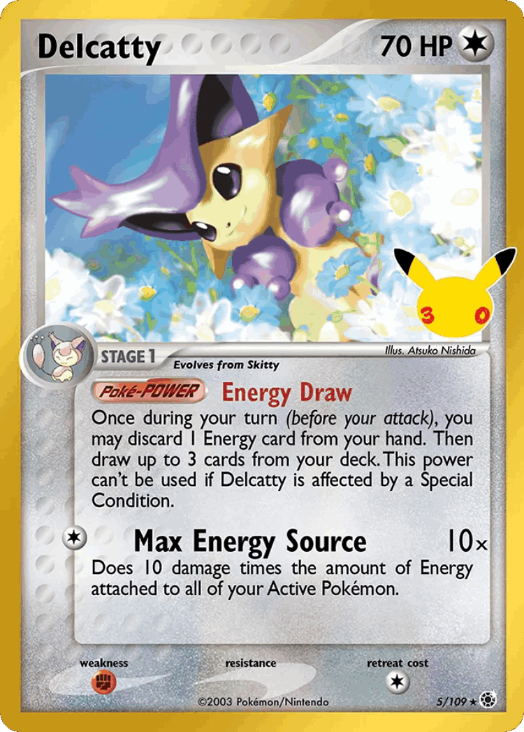 Delcatty #5 from 30th Celebration: Classic Collection - Rare Holo - Illustrated by Atsuko Nishida
