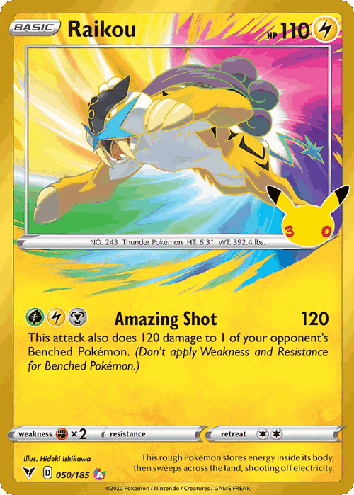 Raikou Pokémon TCG card art