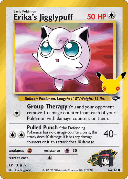 Erika's Jigglypuff #69 from 30th Celebration: Classic Collection - Common - Illustrated by Ken Sugimori