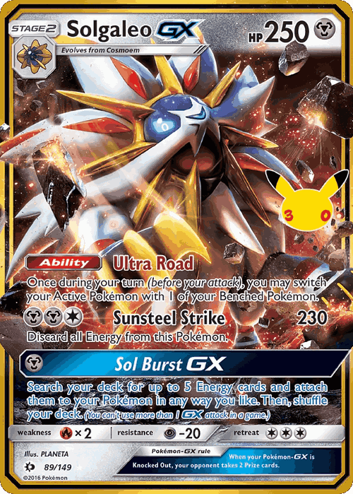 Solgaleo-GX #89 from 30th Celebration: Classic Collection - Rare Holo GX - Illustrated by PLANETA