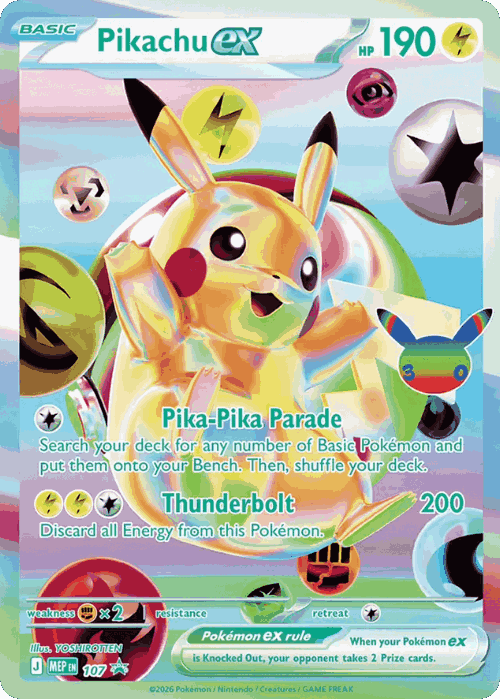 Pikachu ex 107, Mega Evolution Black Star Promos