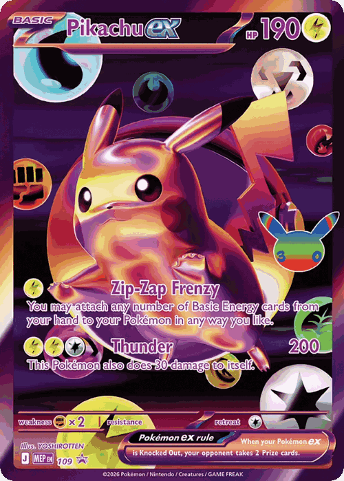 Pikachu ex 109, Mega Evolution Black Star Promos