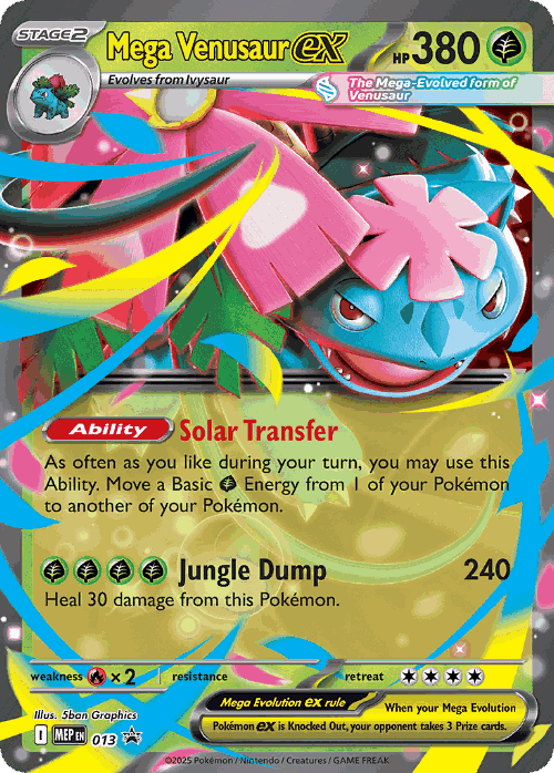 Mega Venusaur ex #13 from Mega Evolution Black Star Promos - Promo - Illustrated by 5ban Graphics
