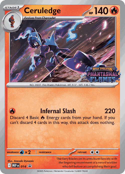 Ceruledge #14 from Mega Evolution Black Star Promos - Promo - Illustrated by Anesaki Dynamic