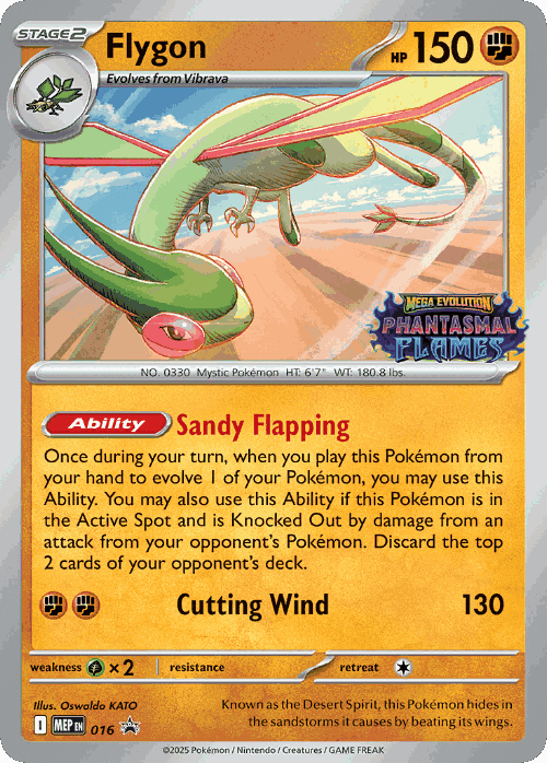 Flygon #16 from Mega Evolution Black Star Promos - Promo - Illustrated by Oswaldo KATO