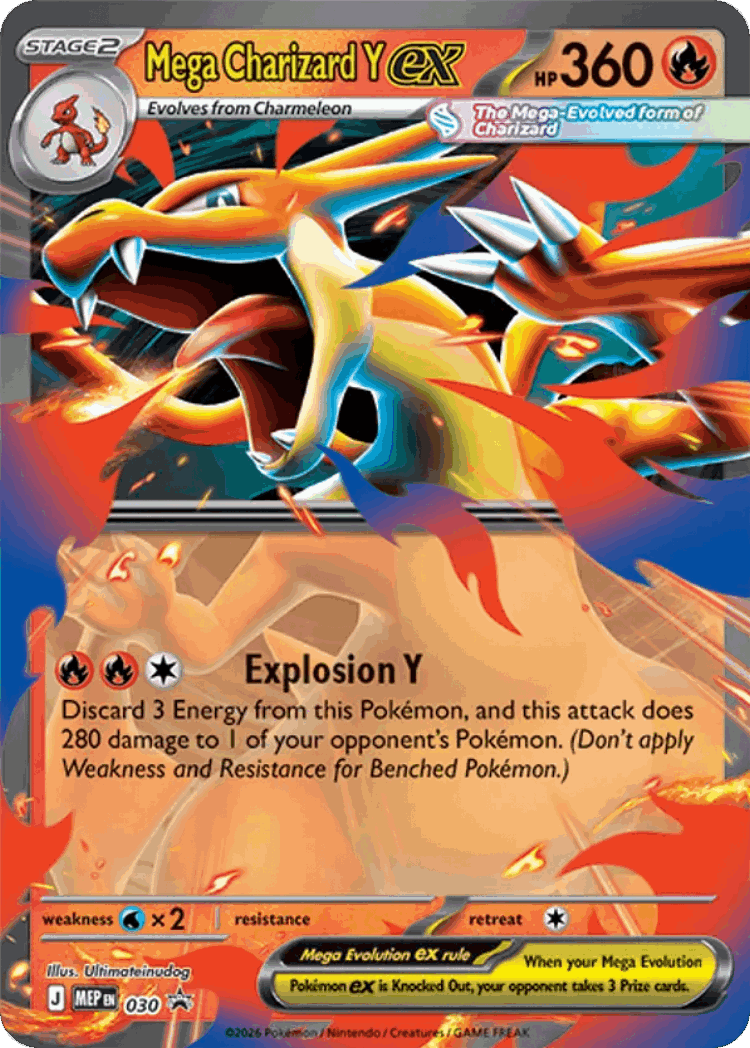 Mega Charizard Y ex #30 from Mega Evolution Black Star Promos - Promo - Illustrated by Ultimateinudog
