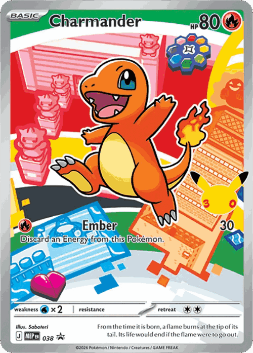 Charmander #38 from Mega Evolution Black Star Promos - Promo - Illustrated by Saboteri