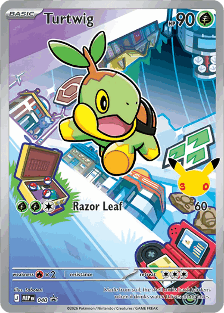 Turtwig #40 from Mega Evolution Black Star Promos - Promo - Illustrated by Saboteri