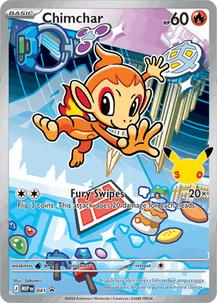 Chimchar #41 from Mega Evolution Black Star Promos - Promo - Illustrated by Saboteri