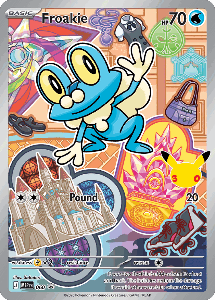Froakie #60 from Mega Evolution Black Star Promos - Illustration Rare - Illustrated by Saboteri