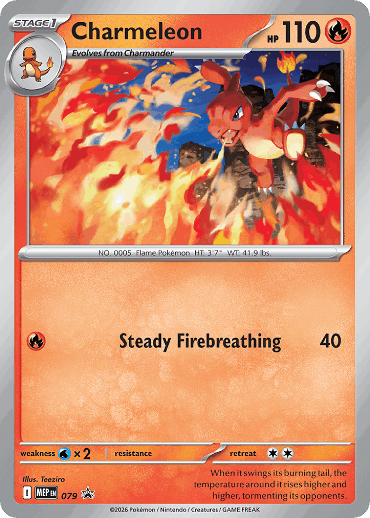 Charmeleon #79 from Mega Evolution Black Star Promos - Promo - Illustrated by Teeziro