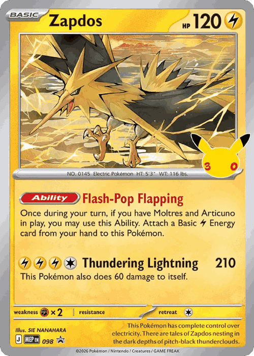 Zapdos 98, Mega Evolution Black Star Promos