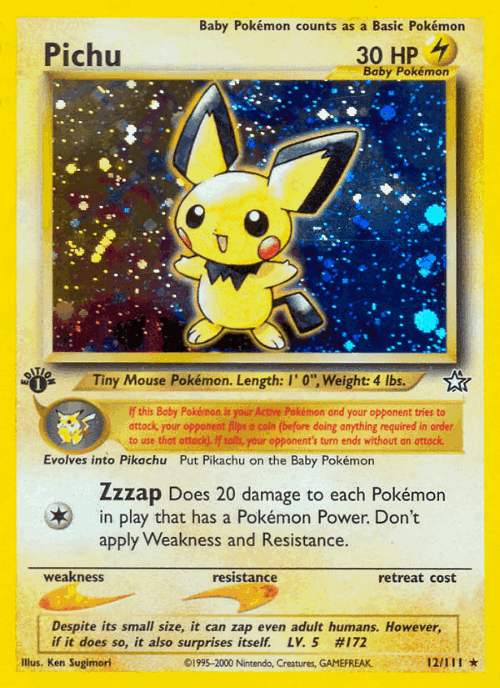 Pichu Pokémon TCG card art